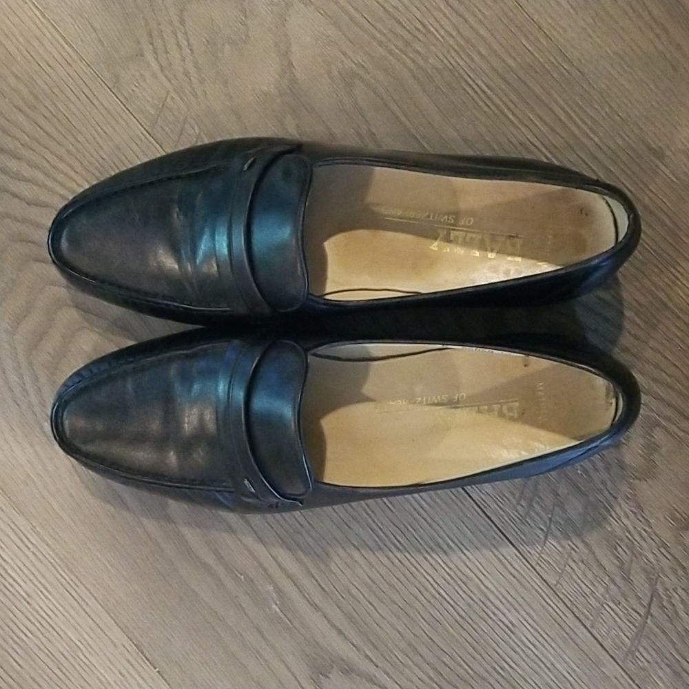 Bally Slip On Black Leather Loafers